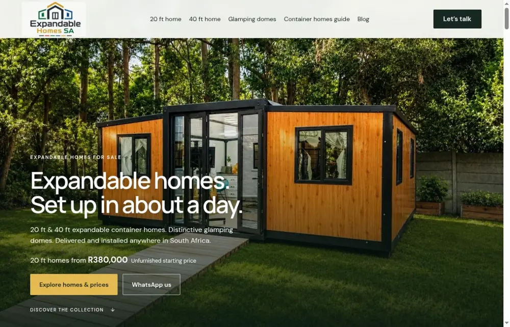 Expandable Homes website preview